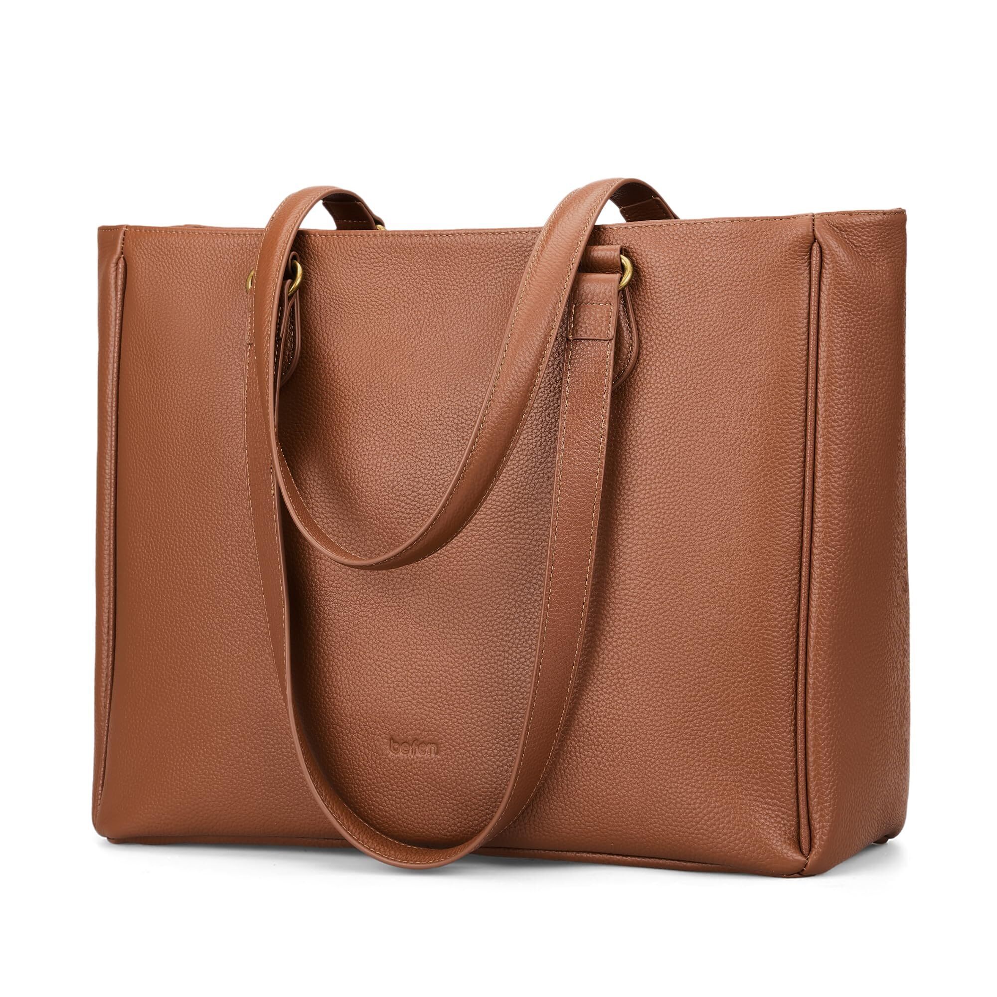 5409 Real Leather Work Tote Bag Multi-Pockets Shoulder Totes Purse Satchel